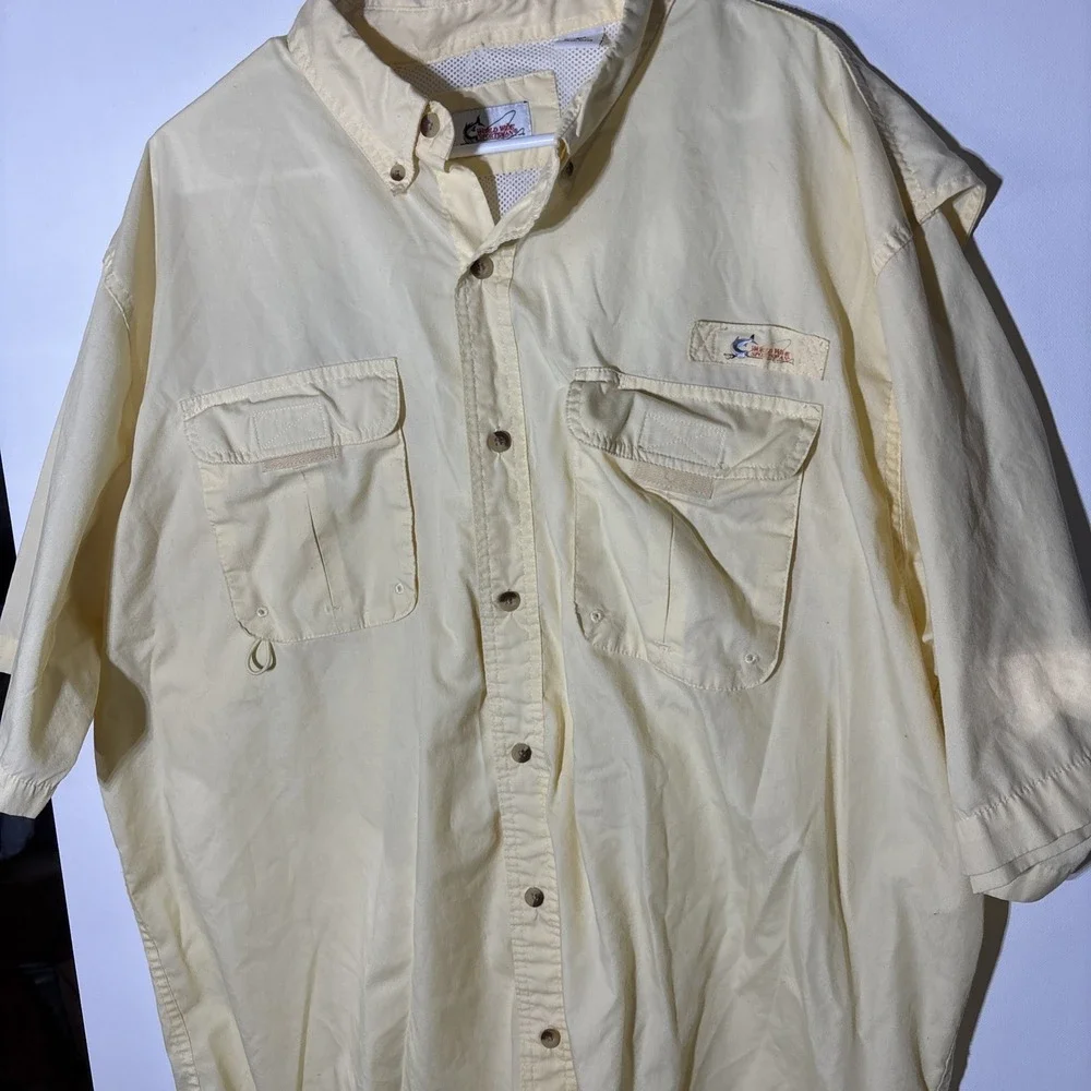 World Wide Sportsman Fishing‎ Shirt 2XL Yellow Vented Mesh Lined Outdoor
